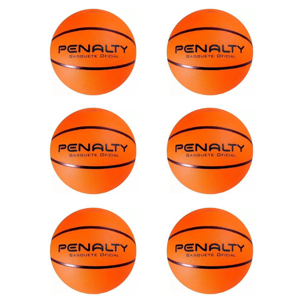 Kit 6 Bolas De Basquete Playoff Ix Laranja Penalty