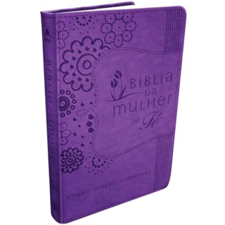 Bíblia Da Mulher De Fé | Estudo - Oração - Comunhão | Capa Couro Soft Roxa em Oferta na Shopee