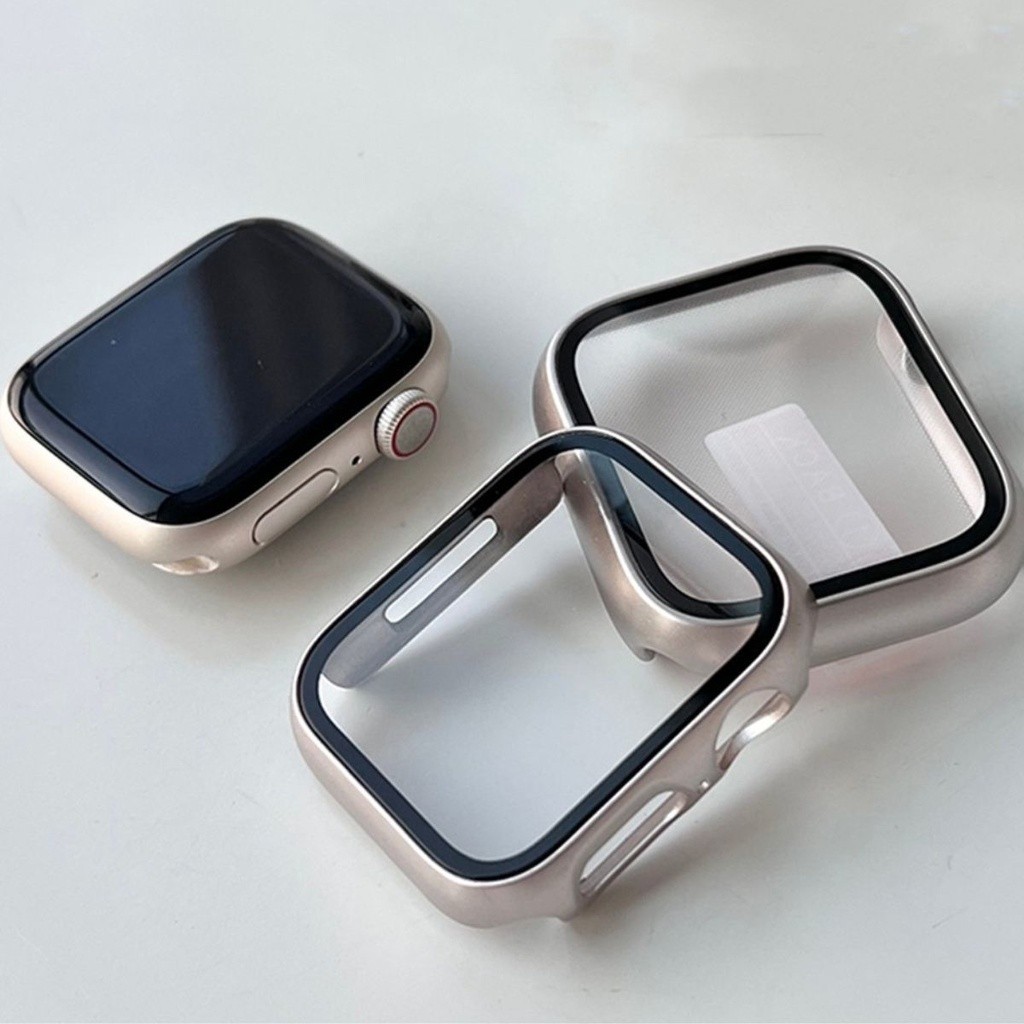 Capa case acrílico com vidro compativel apple watch utral 38 40 42 44 41 45 49mm