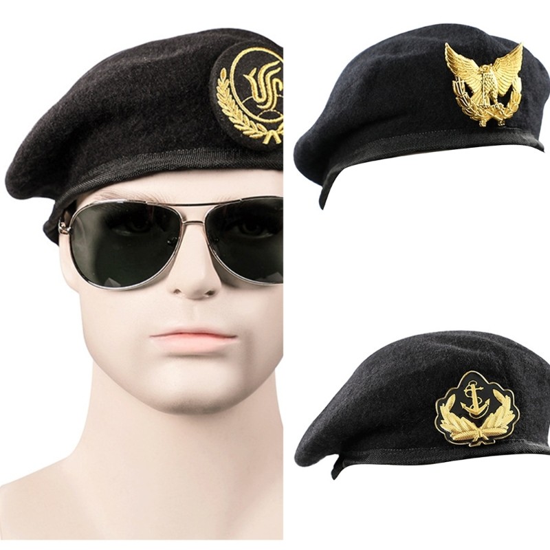 Estone Seaman Caps Uniformes Fantasia Acessório Chapéu Capitão Boina Bordada
