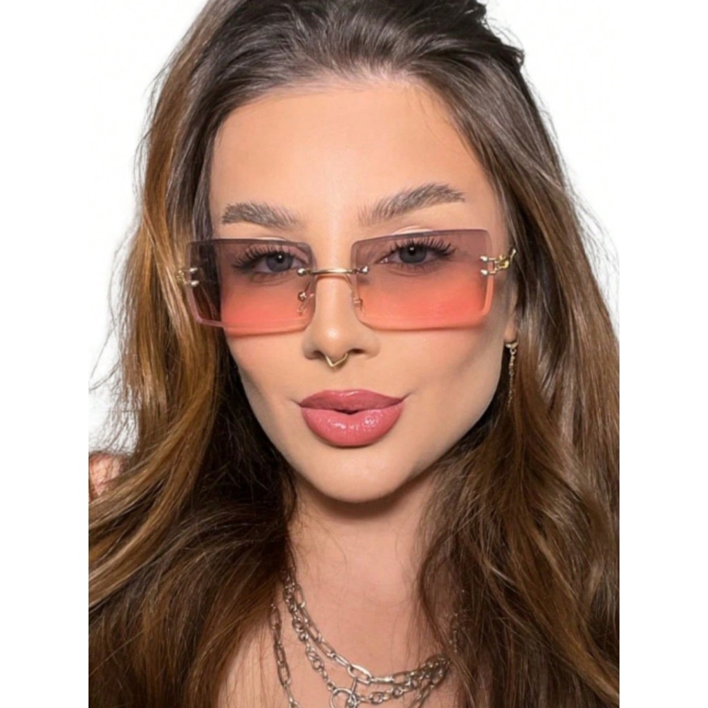 OCULOS DE SOL FEMININO MASCULINO SEM ARO RETANGURA LUXO