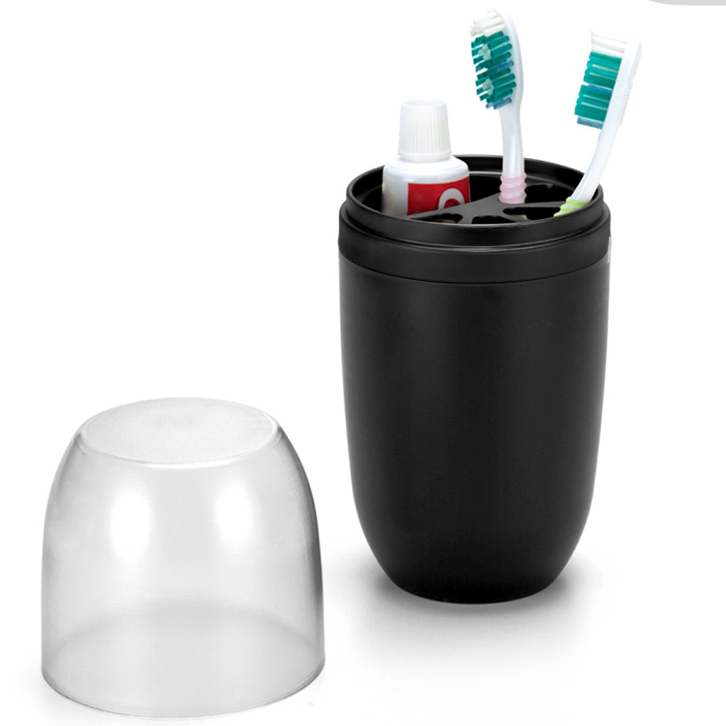 Organizador Escova de Dentes e Creme Dental com Tampa Capacidade 500ml Preto Arthi em Oferta na Shopee