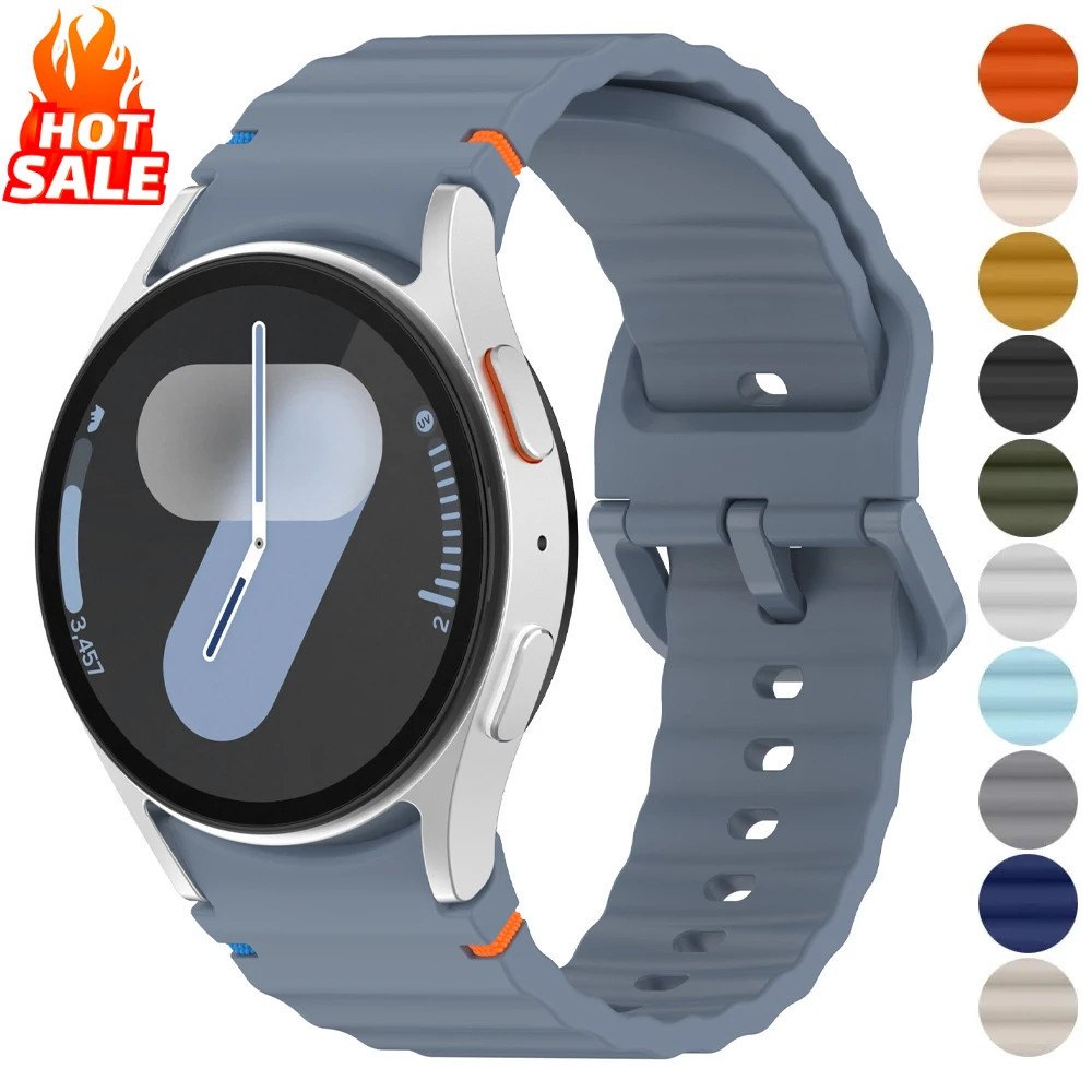 Pulseira para Samsung Galaxy Watch FE 7 6 5 4 40mm 44mm 45mm 42mm 46mm Onda Ajustável de Silicone em Oferta na Shopee
