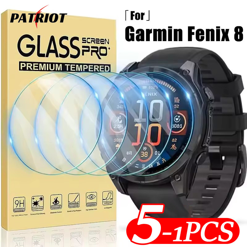 1-5 Unidades De Vidro Temperado HD-Para Garmin Fenix 8 51MM 47MM 43MM-Acessórios Smartwatch Relógio Inteligente-Película