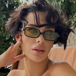 Óculos De Sol Retangulares Femininos , Armações Pequenas Vintage , Retrô Cateye UV400 em Oferta na Shopee