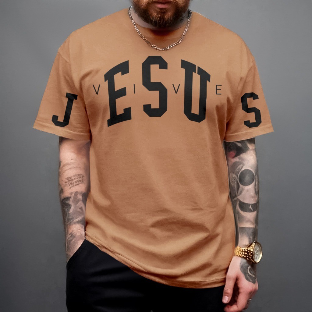 Camiseta Masculina Jesus Vive Moda Evangélica Camisa Camisa Básica Premium  jbs lpj