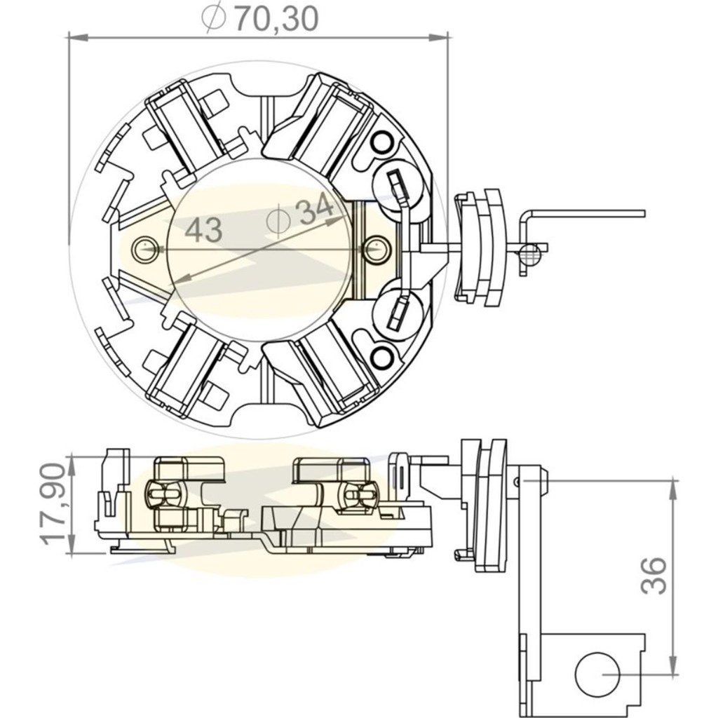 Porta escova do motor de partida Fiat Palio 1996 a 2023 - Spare Parts and Accessories for Vehicles