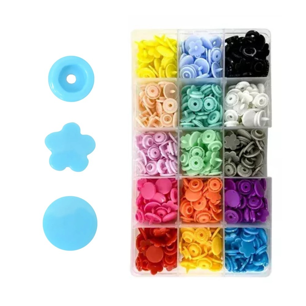 Kit 150 Botão Botões Pressão Tic Tac Plástico 10MM Roupa De Bebê — imagem 2 de 2