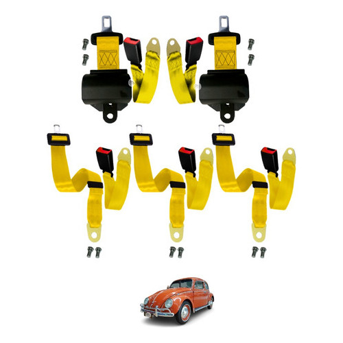 Conjunto Cinto De Segurança Retrátil 2 Pontos Para Fusca