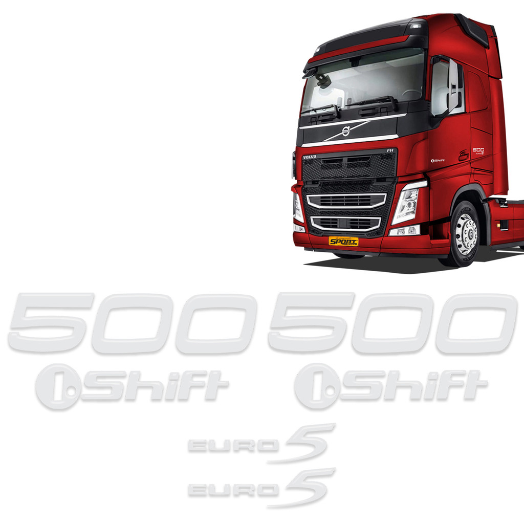 Kit Adesivos Euro 5 500 I.Shift Volvo Fh 2010/2015 Cromado