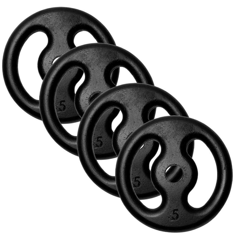 Kit 4 Anilhas 5kg Fitness Ferro Pintada Academia Treino 20kg em Oferta na Shopee