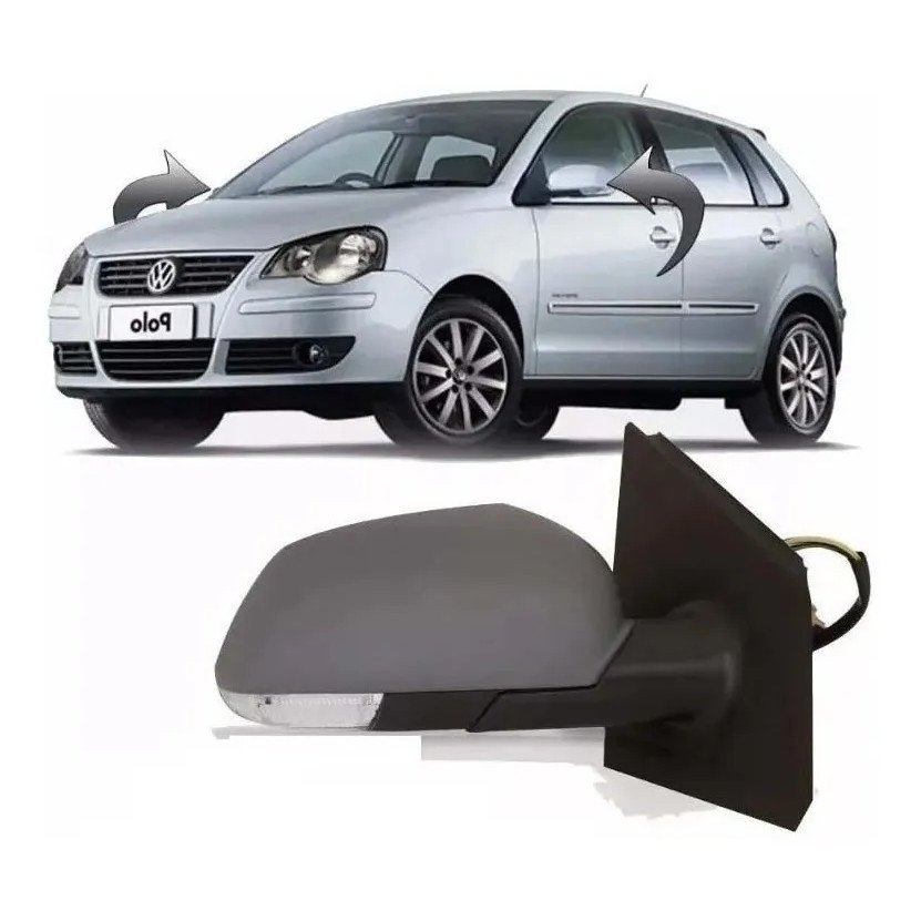 Retrovisor Polo 2008 2009 2010 2011 Elétrico C/ Pisca Primer