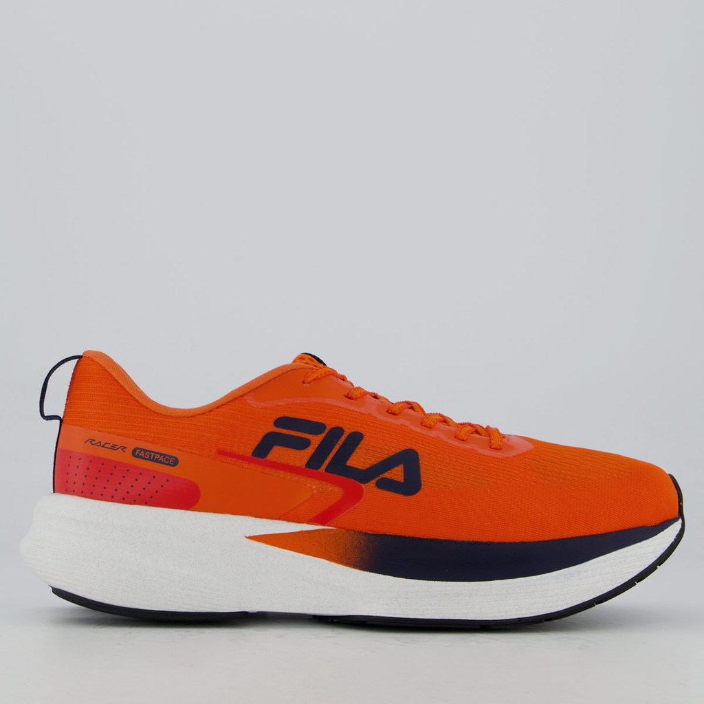 Tênis Fila Racer Fastpace Laranja e Marinho em Oferta na Shopee