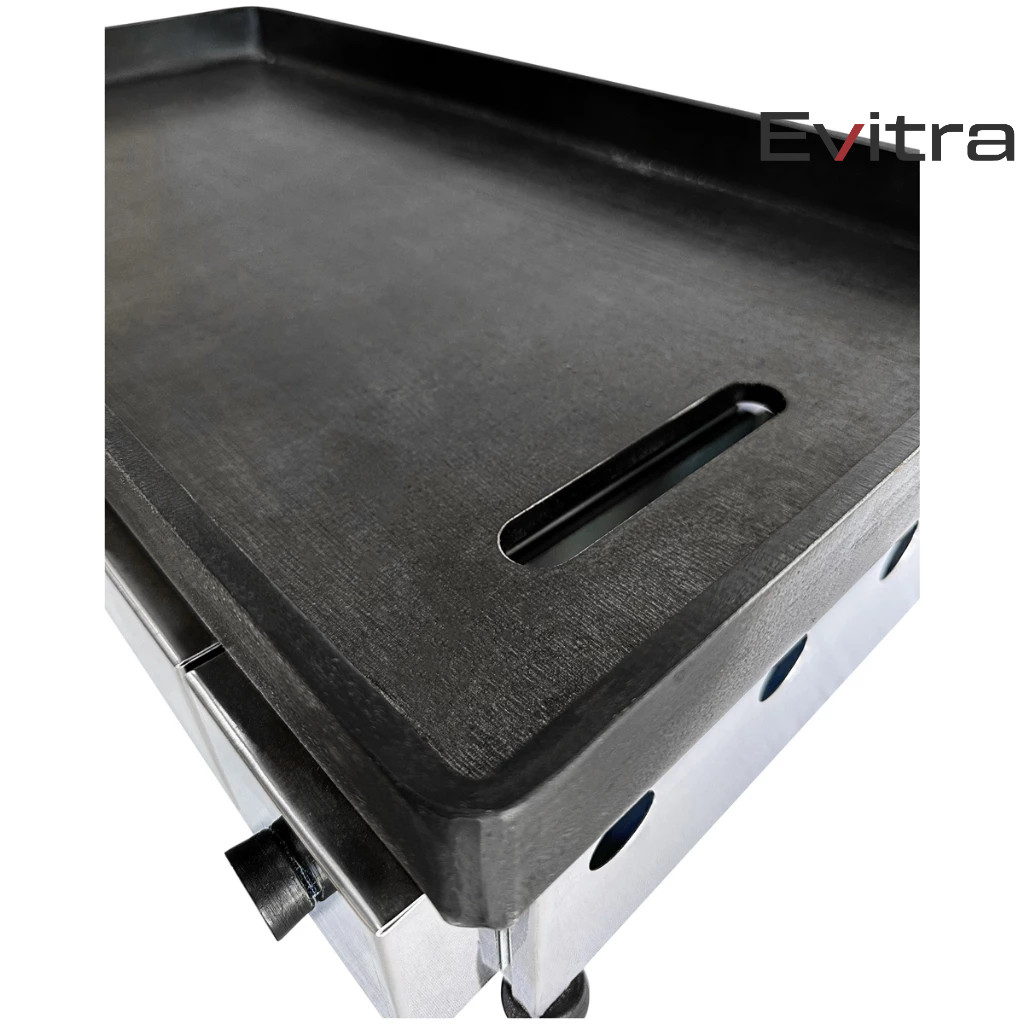 Evitra Chapa de Lanche Tamanho 70x35 8mm de Espessura Hamburgues Churrasco Gourmet Lanchonete PROFISSIONAL REFORÇADA — imagem 2 de 2