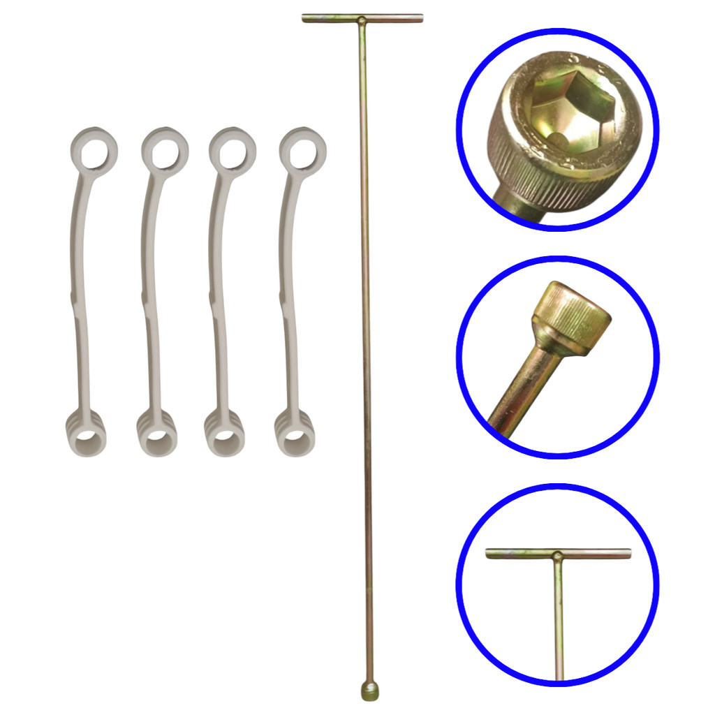 CHAVE T LONGA 10MM LIMPEZA DO AGITADOR COMPATÍVEL COM LAVADORA BRASTEMP CONSUL 62 CM + TIRANTE