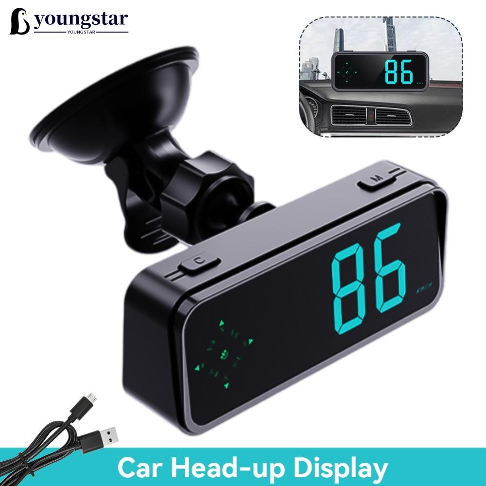 YSS Car HUD GPS Display Velocímetro Digital Relógio De Tempo Alarme De Excesso De Velocidade KMH MPH Switch Cachorro Ele