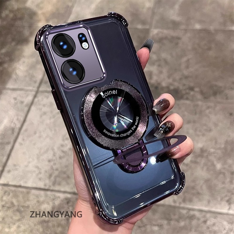 Capa Para OPPO Reno 13F 5G Transparente Espessante Banhada De Silicone À Prova De Choque De Telefone CCCCA9