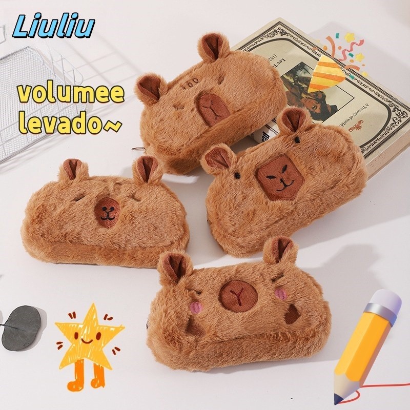 Bolsão de Pelúcia Capivara - Estojo Fofo e Espaçoso para Material Escolar em Oferta na Shopee