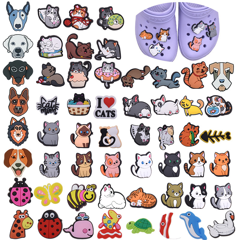 Decoração De Sapato Para Alfinetes De Tamanco Botão DIY De Desenho Animado De Gato em Oferta na Shopee