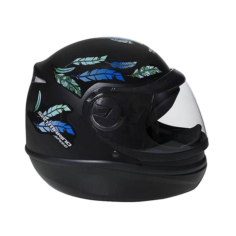 Detalhes do Capacete Speed Fly Preto Fosco Azul TAM 58 Moto