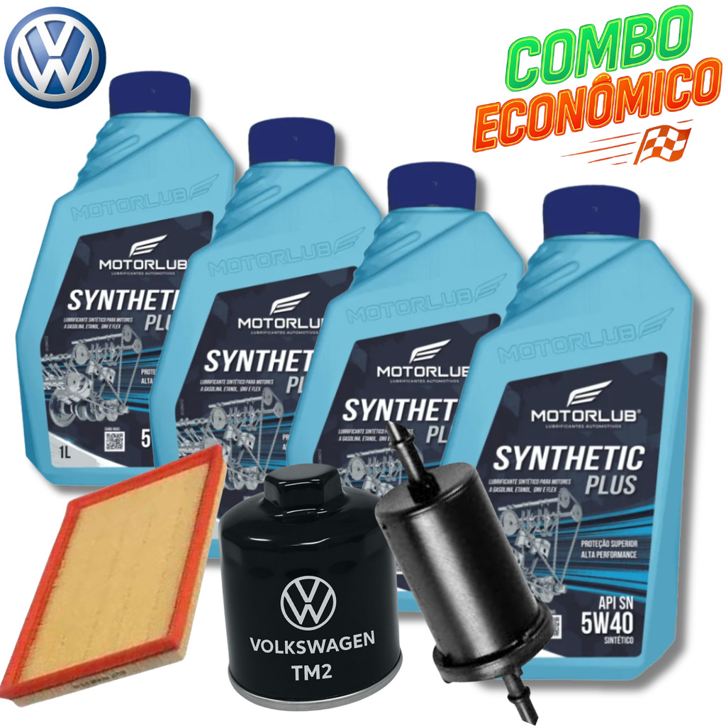 KIT TROCA DE ÓLEO VW 5W40 + FILTROS (VOYAGE 1.0 8V 2008 > 2015)