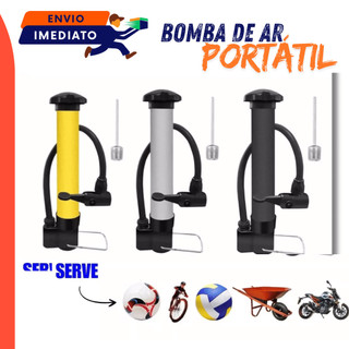 Bomba De Ar Manual Portátil 25cm Com Bico Para Infláveis E Bicicleta 1 Unidade