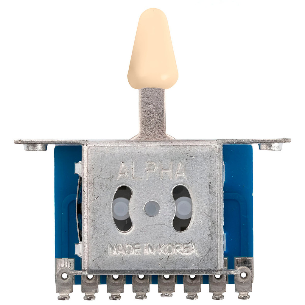 Luthier Chave Seletora 5 Posições Alpha Para Guitarra Com Knob Creme