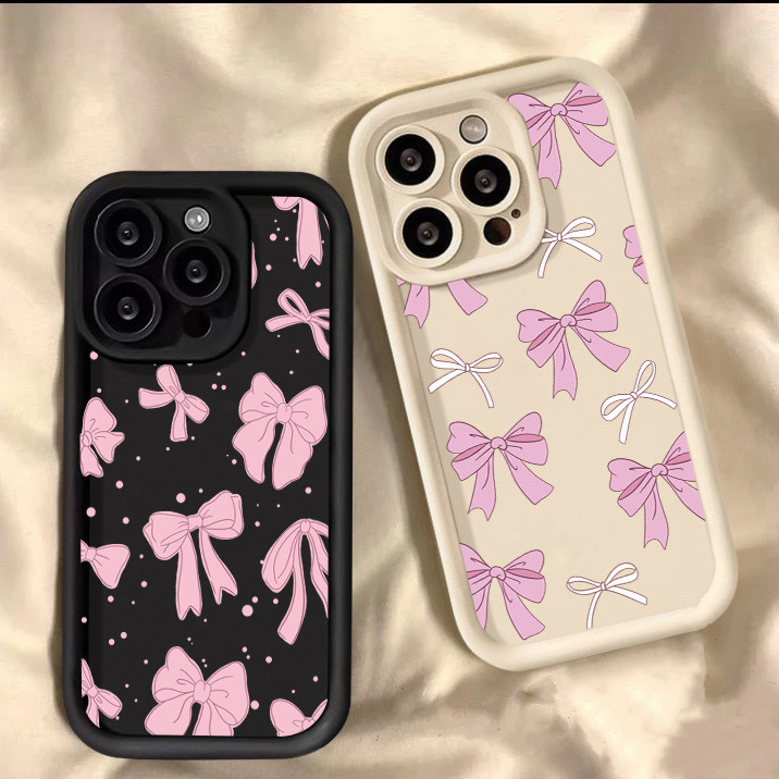 Adorável Rosa Arco Caso Para Samsung A15 A16 A35 A55 A54 A14 A06 A25 A24 A05 A23 A33 A53 A52 A51 Fosco Silicone Capa Mac