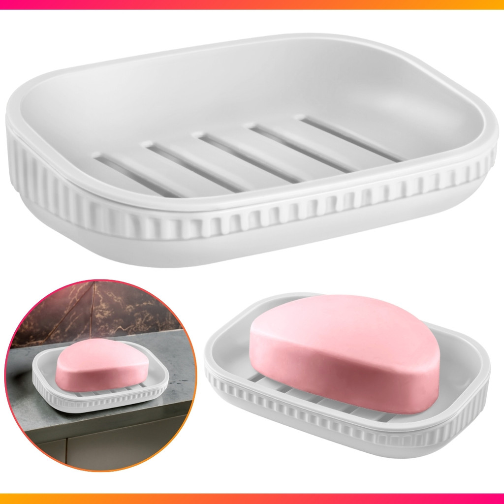 Saboneteira De Pia Caixa De Sabão Para Banheiro Com Escorredor em Oferta na Shopee