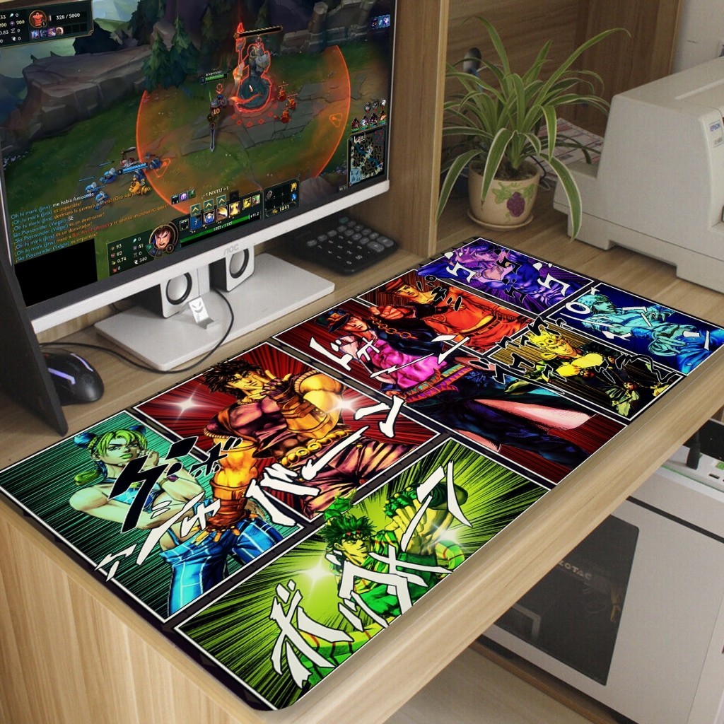 Mouse Pad Anime Jojo Antiderrapante Diversas Estampas 70x35 cm