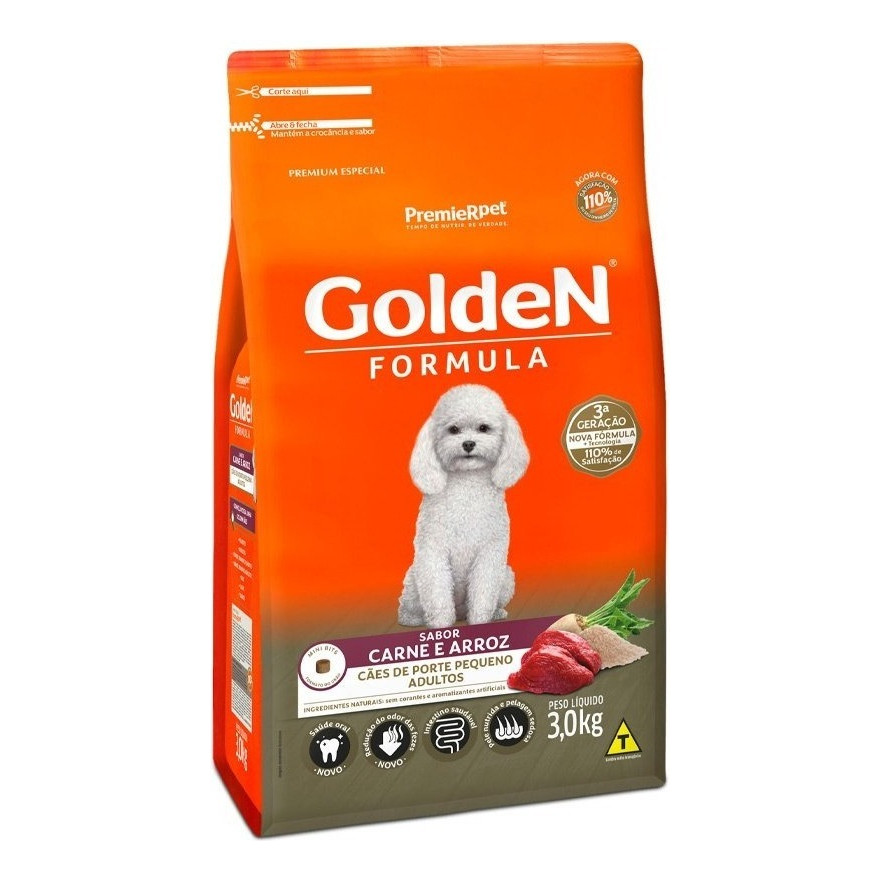 Ração Golden Mini Bits Cães Adultos Carne 3kg em Oferta na Shopee