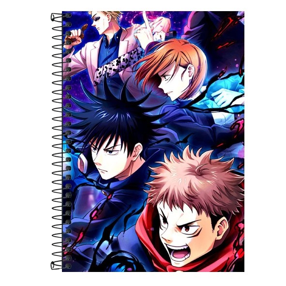 Caderno  Jujutsu Kaisen Anime - 1 matéria, 10 matérias e 20 matérias