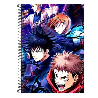 Caderno  Jujutsu Kaisen Anime - 1 matéria, 10 matérias e 20 matérias