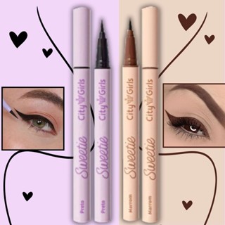 Caneta Delineadora Preta e Marrom A Prova D'água Ponta Super Fina Sweetie City Girls em Oferta na Shopee