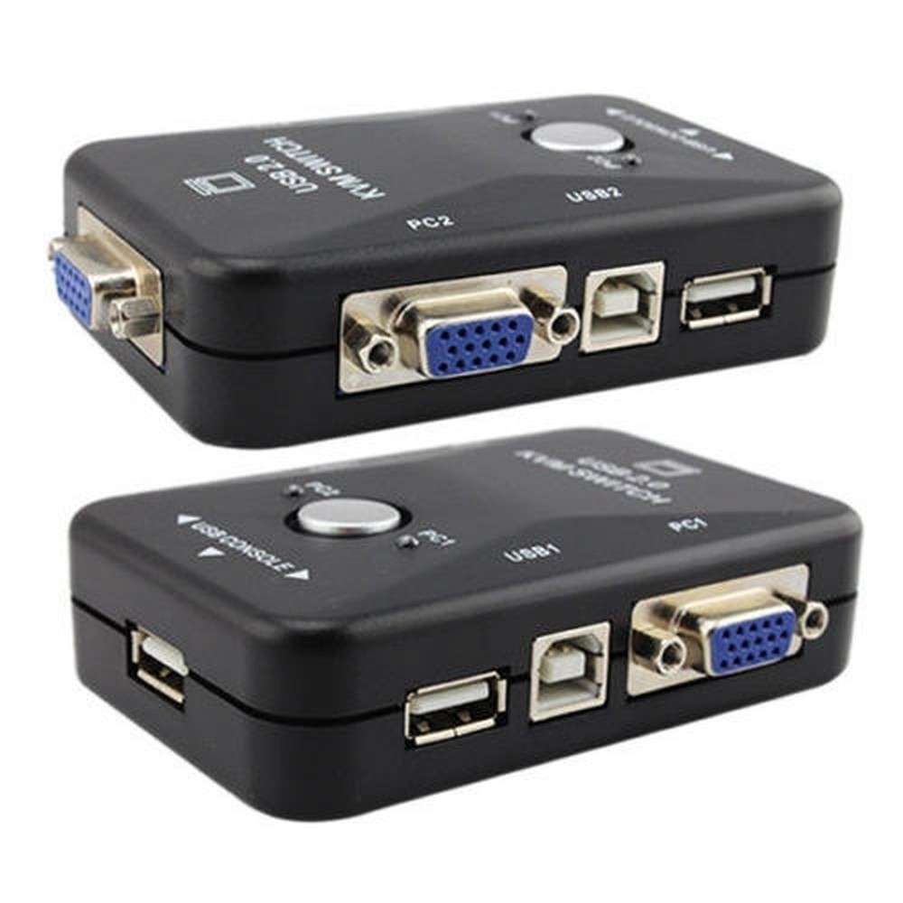 Chaveador Switch Kvm 2 Portas Vga + 2 Usb Monitor Mouse Etc. atacado