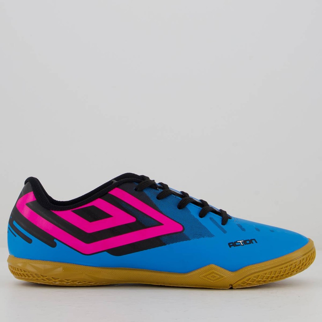 Chuteira Umbro Action Futsal Juvenil Azul e Rosa - Sports & Outdoors