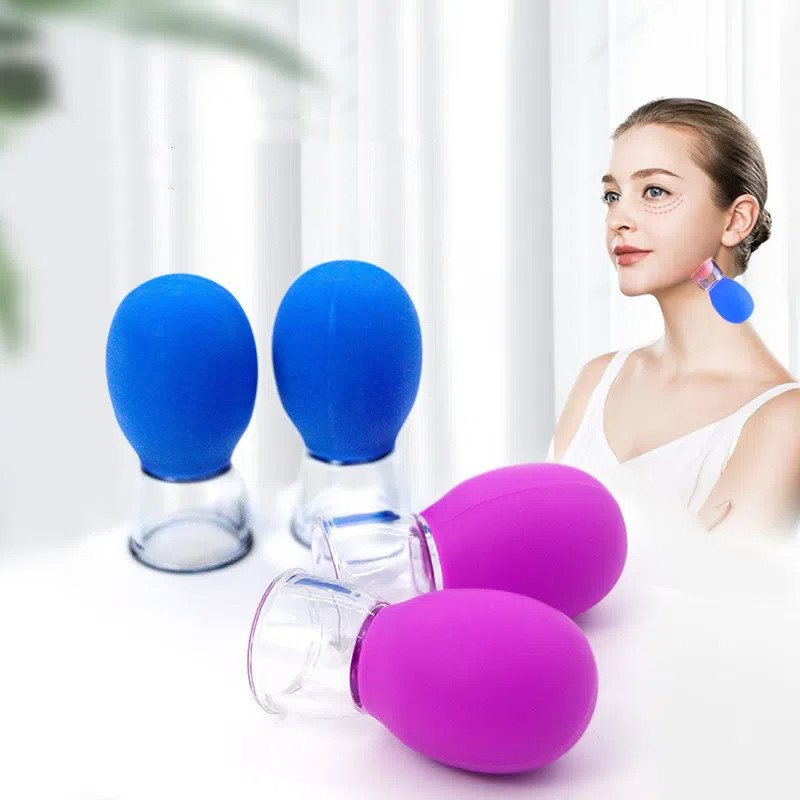 3 Pcs Dispositivo De Ventosa Facial Silicone Sucção A Vácuo Pressão Negativa Caminhada Canning Meridian Cup Raspagem Lev