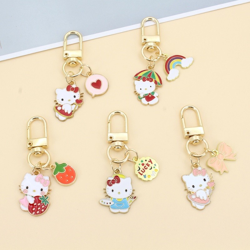 Bonito HelloKitty Metal Chaveiro Menina Estudante Bolsa Pingente Decoração Amigo Presente em Oferta na Shopee