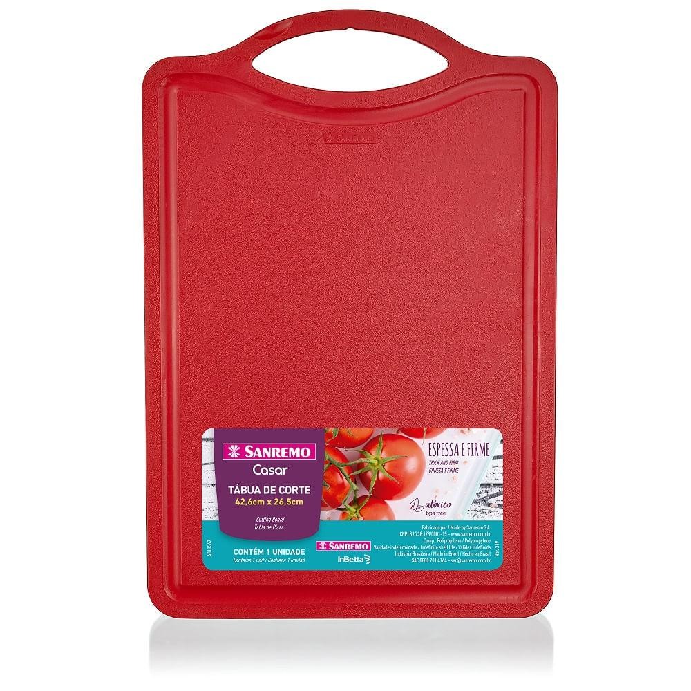 Tábua de Corte Plástica Extragrande Vermelha 42,6cmx26,5cm Casar Sanremo - Home & Living