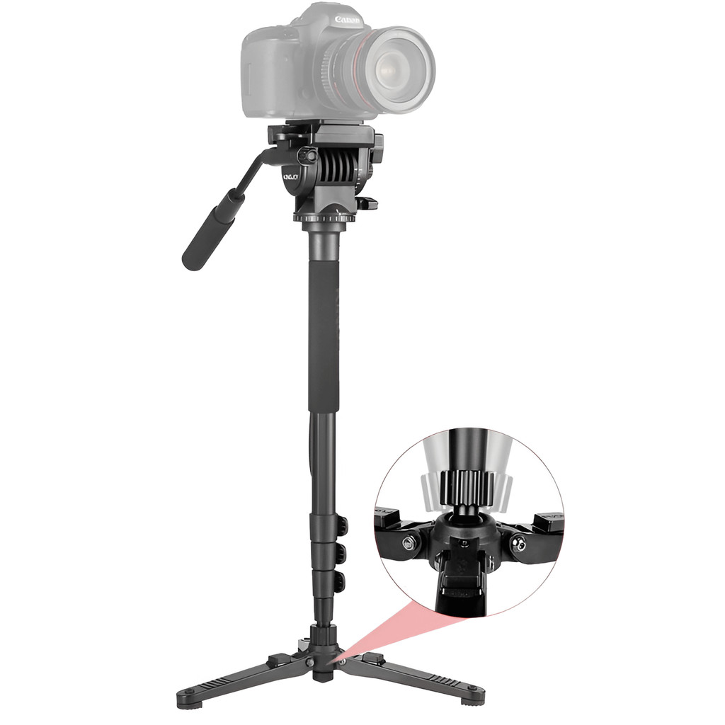 Monopé para Vídeo Kingjoy MP1008F com Cabeça Semi Hidráulica Fluida para 3Kg