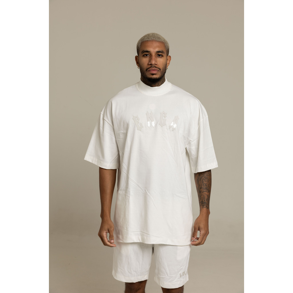 Conjunto Oversized Gola Alta Streetwear All White Plus Size