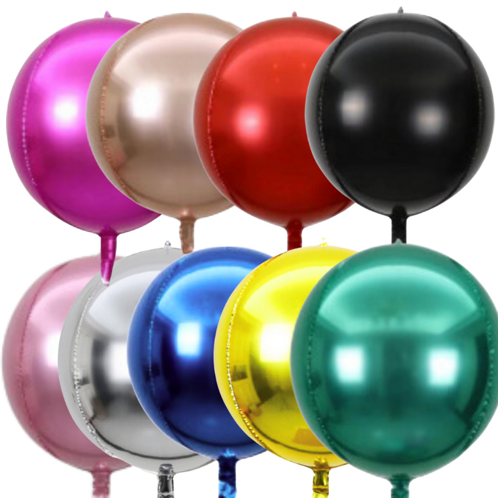 5 Balão Orbz 4d Metalizado Globo Decoração 50 Polegadas Festa Balões Gigante 125cm em Oferta na Shopee