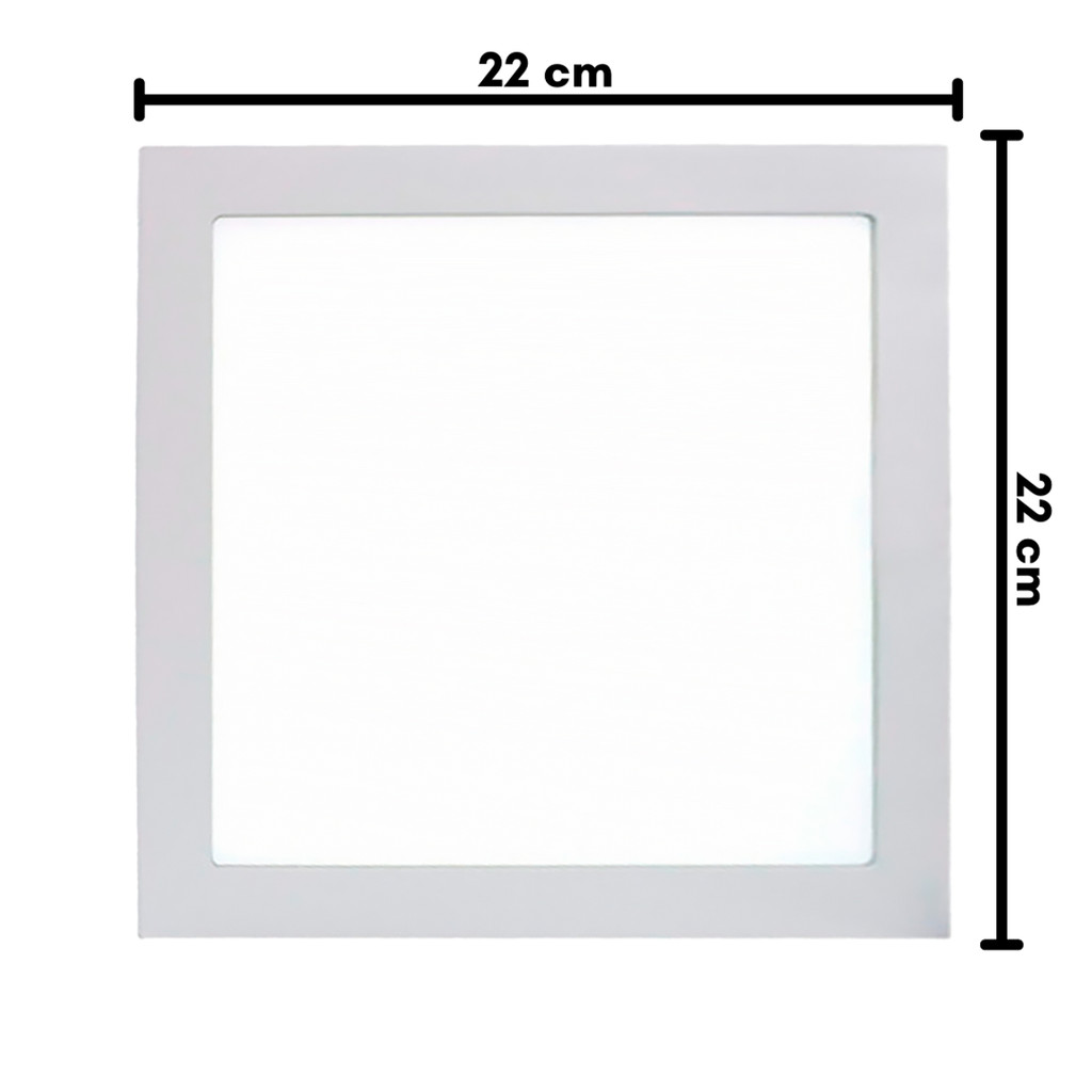 Plafon Embutir Quadrado Led 18w Branco Frio - BLPE-18ABF (22X2X22 CM) - 5 UNIDADES em Oferta na Shopee