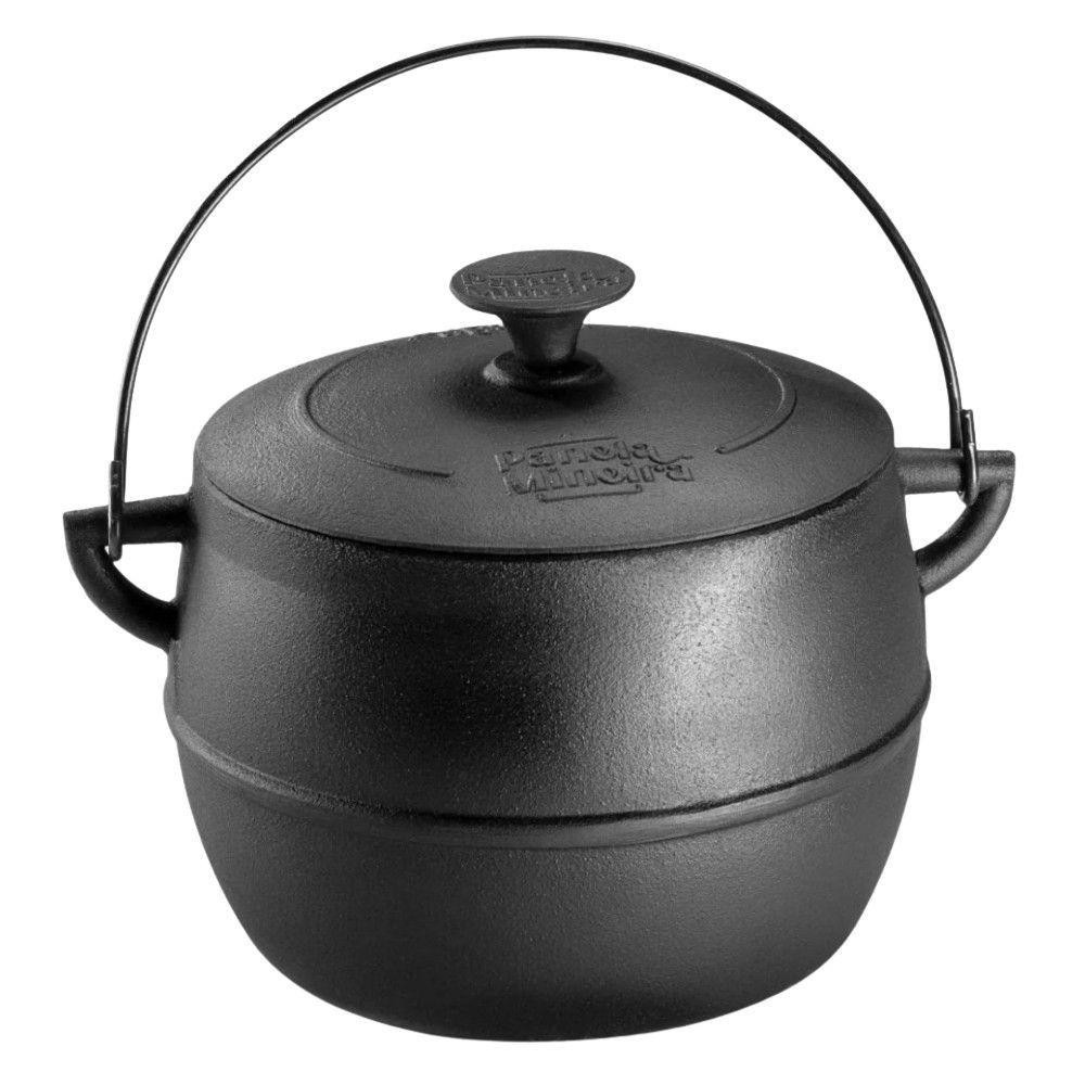 Caldeirão Bojudo Com Tampa 20 Cm 6 L Em Ferro Fundido Panela Mineira