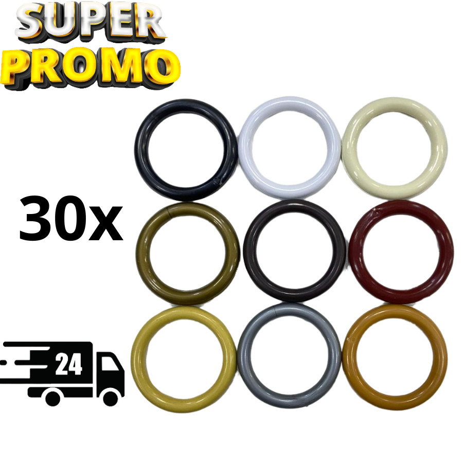 Kit com 30 Unidades de Argola 28mm Para Cortina de Varão Várias Cores em Oferta na Shopee