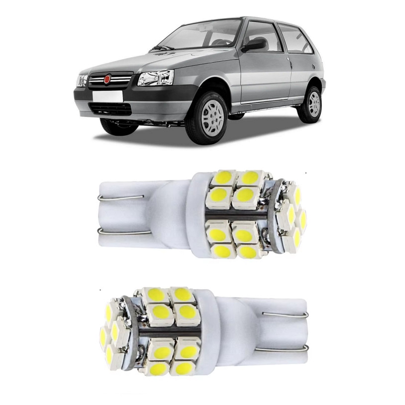 Par Lampada Pingo 20 LED T10 Uno Way Vivace Farol Teto Placa 5w
