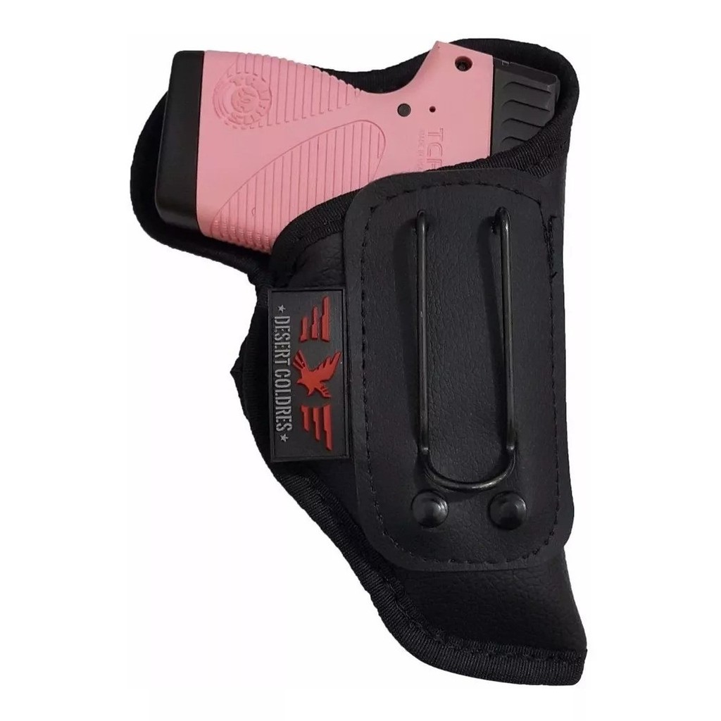 Coldre Pistola Pt 738 Velado, Neoprene E Couro Pu