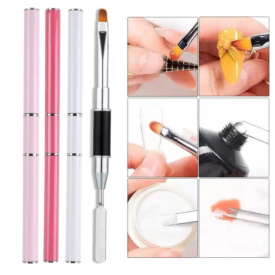 Kit 4 Pçs Pincel Polygel 2 Em 1 Espátula Pincel Gel Unhas Porcelana em Oferta na Shopee
