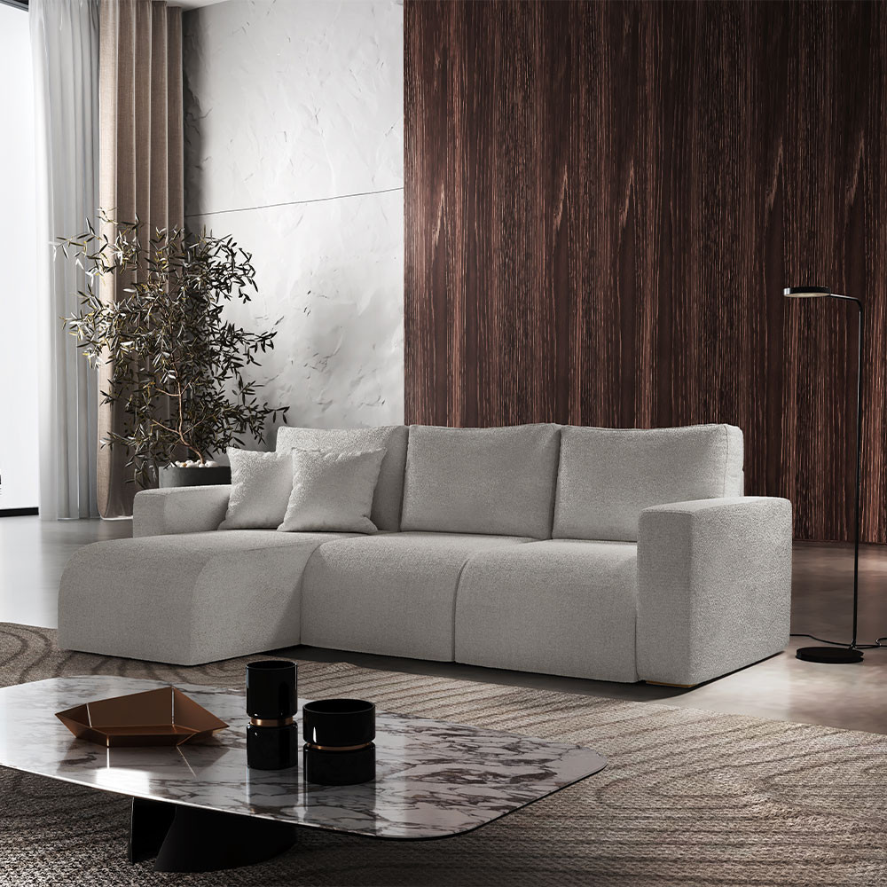 Sofá Living de 90cm com Braço + 90cm sem Braço mais Chaise Lado Esquerdo Meu Sofá Online