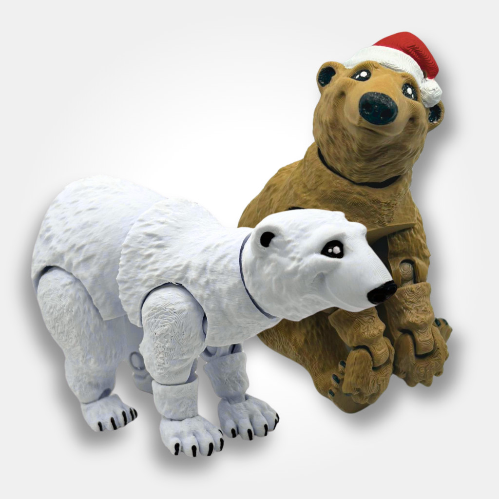 Urso Polar Articulado – Urso Natalino Brinquedo Fidget Boneco Infantil e Adulto, Presente Criativo
